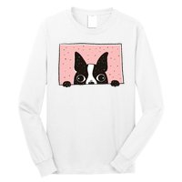 Boston Terrier Peeking Long Sleeve Shirt