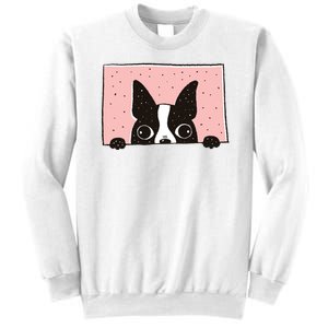 Boston Terrier Peeking Sweatshirt