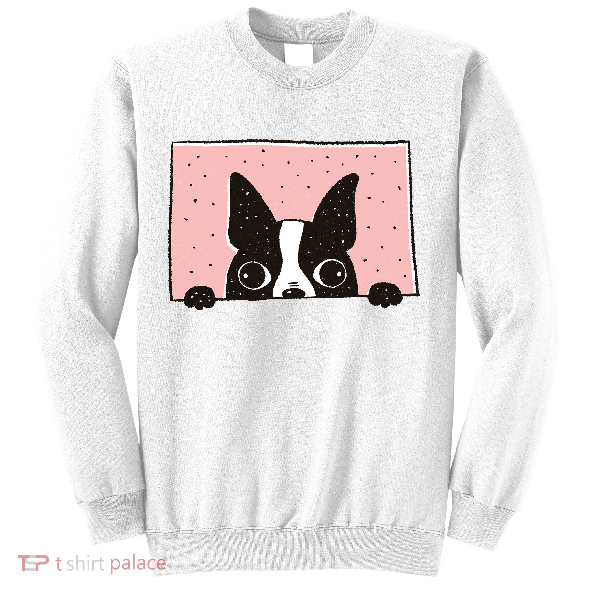 Boston Terrier Peeking Sweatshirt