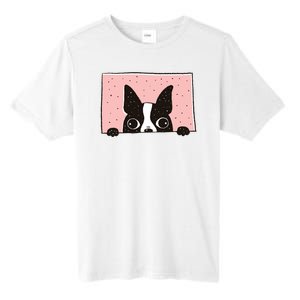 Boston Terrier Peeking Tall Fusion ChromaSoft Performance T-Shirt