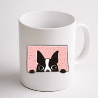 Boston Terrier Peeking Coffee Mug