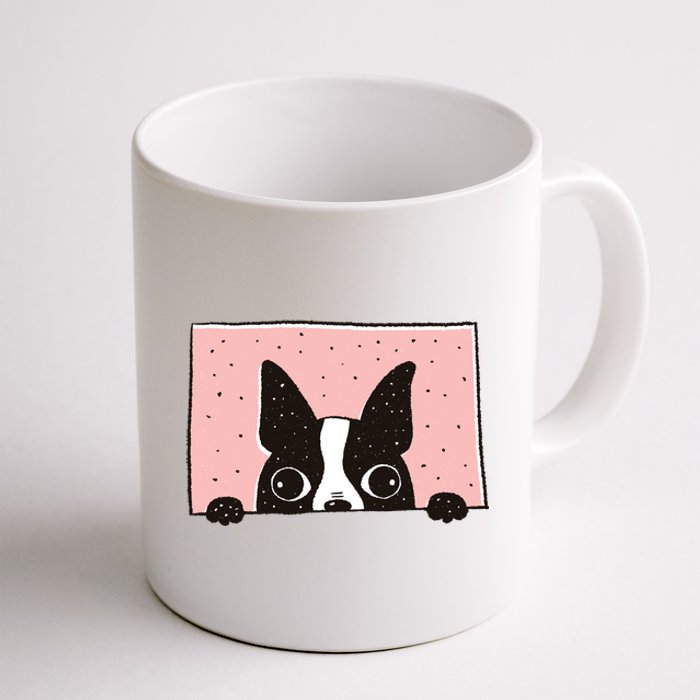 Boston Terrier Peeking Coffee Mug