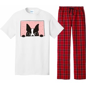 Boston Terrier Peeking Pajama Set