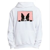 Boston Terrier Peeking Urban Pullover Hoodie