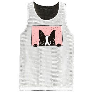 Boston Terrier Peeking Mesh Reversible Basketball Jersey Tank