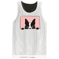 Boston Terrier Peeking Mesh Reversible Basketball Jersey Tank