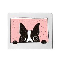 Boston Terrier Peeking Mousepad