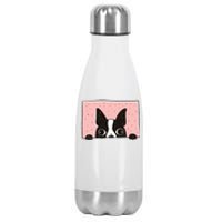 Boston Terrier Peeking Stainless Steel Insulated Water Bottle