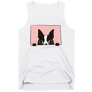 Boston Terrier Peeking Tank Top