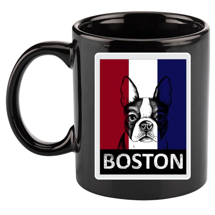 Boston Terrier Portrait  11oz C Handle Ceramic Mug