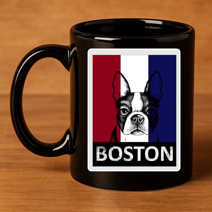 Boston Terrier Portrait  11oz C Handle Ceramic Mug