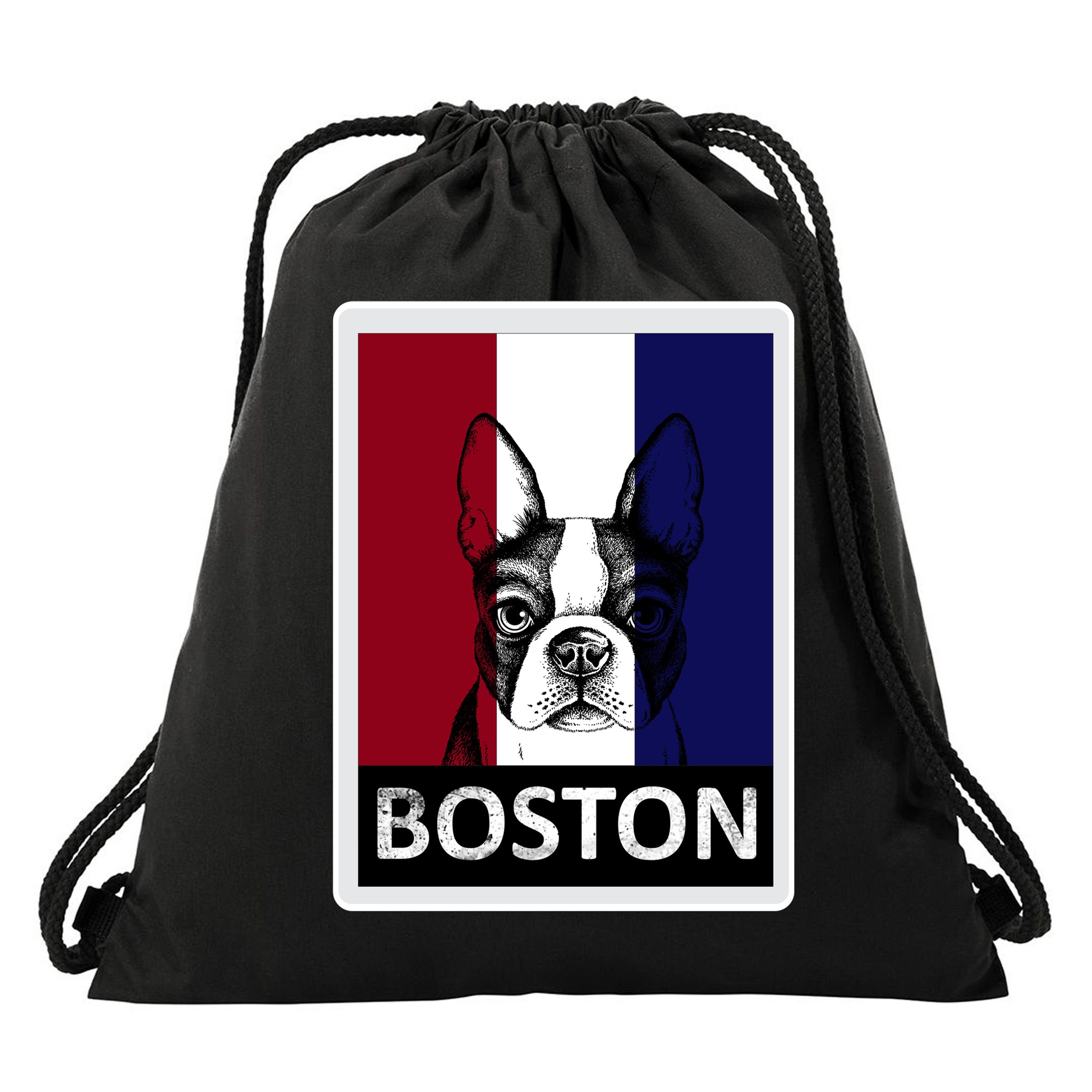 Boston Terrier Portrait  Drawstring Bag