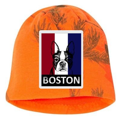 Boston Terrier Portrait  Kati - Camo Knit Beanie