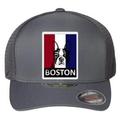 Boston Terrier Portrait  Flexfit Unipanel Trucker Cap