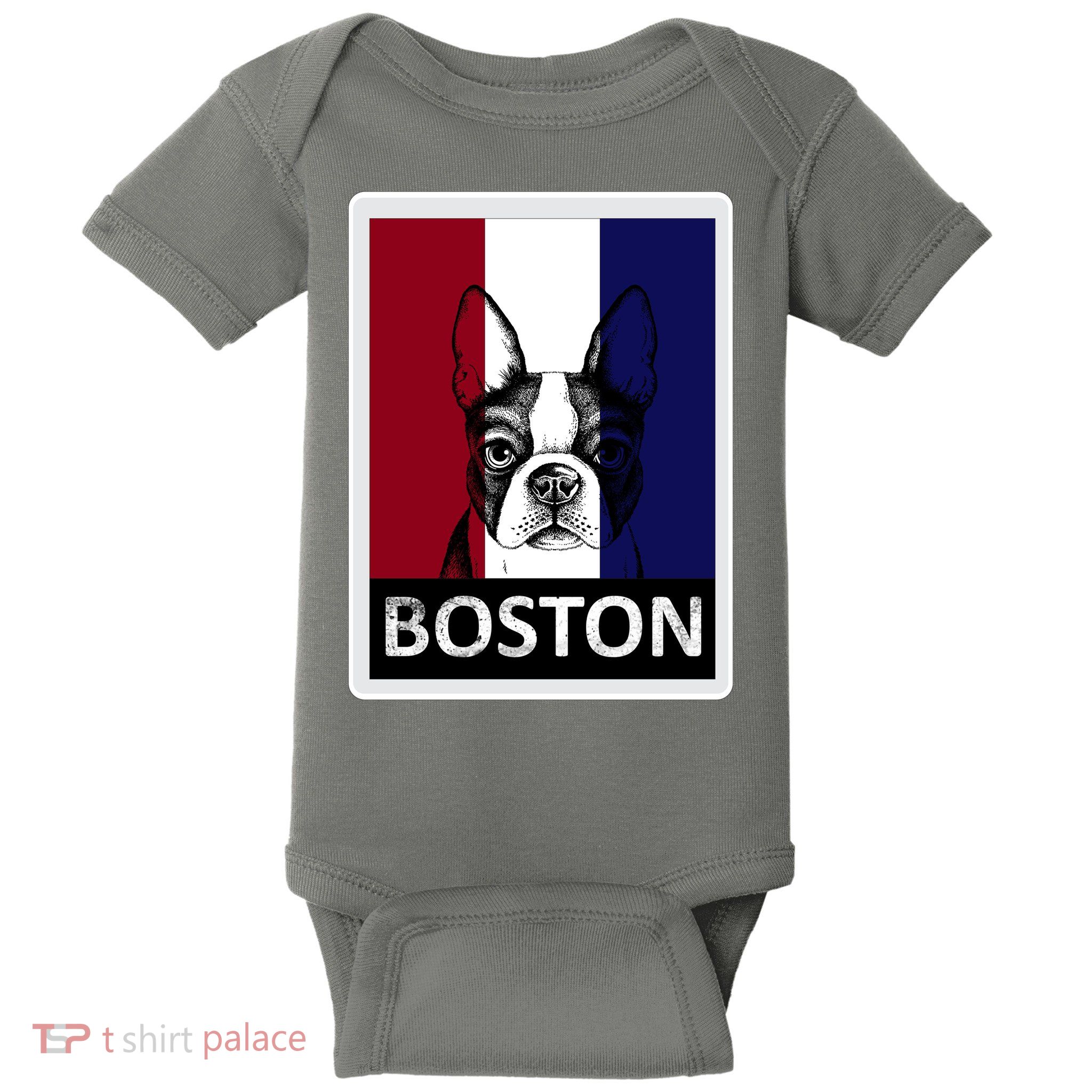 Boston Terrier Portrait  Baby Bodysuit
