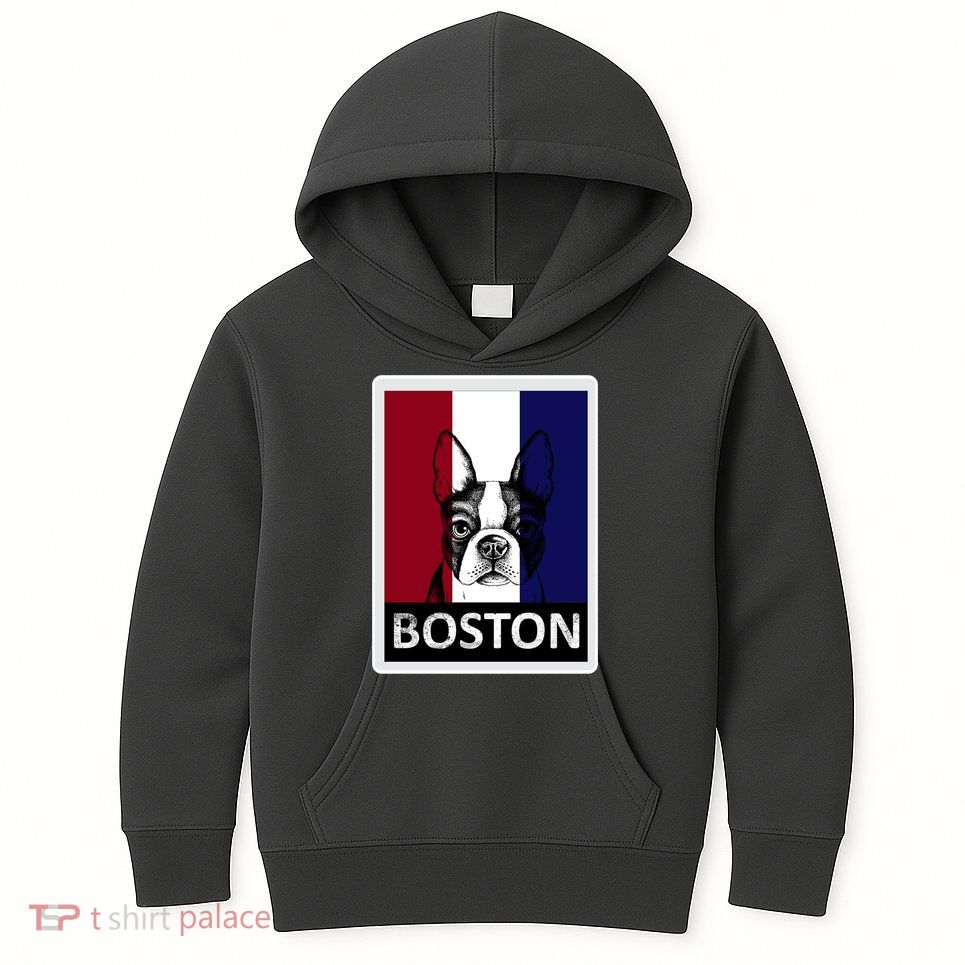 Boston Terrier Portrait  Kids Hoodie