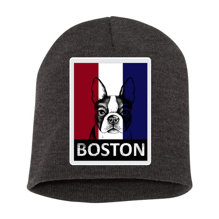 Boston Terrier Portrait  Short Acrylic Beanie