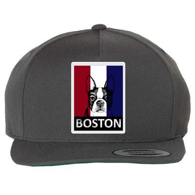 Boston Terrier Portrait  Wool Snapback Cap