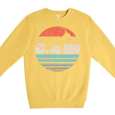 Boston Terrier Retro Sun Premium Crewneck Sweatshirt