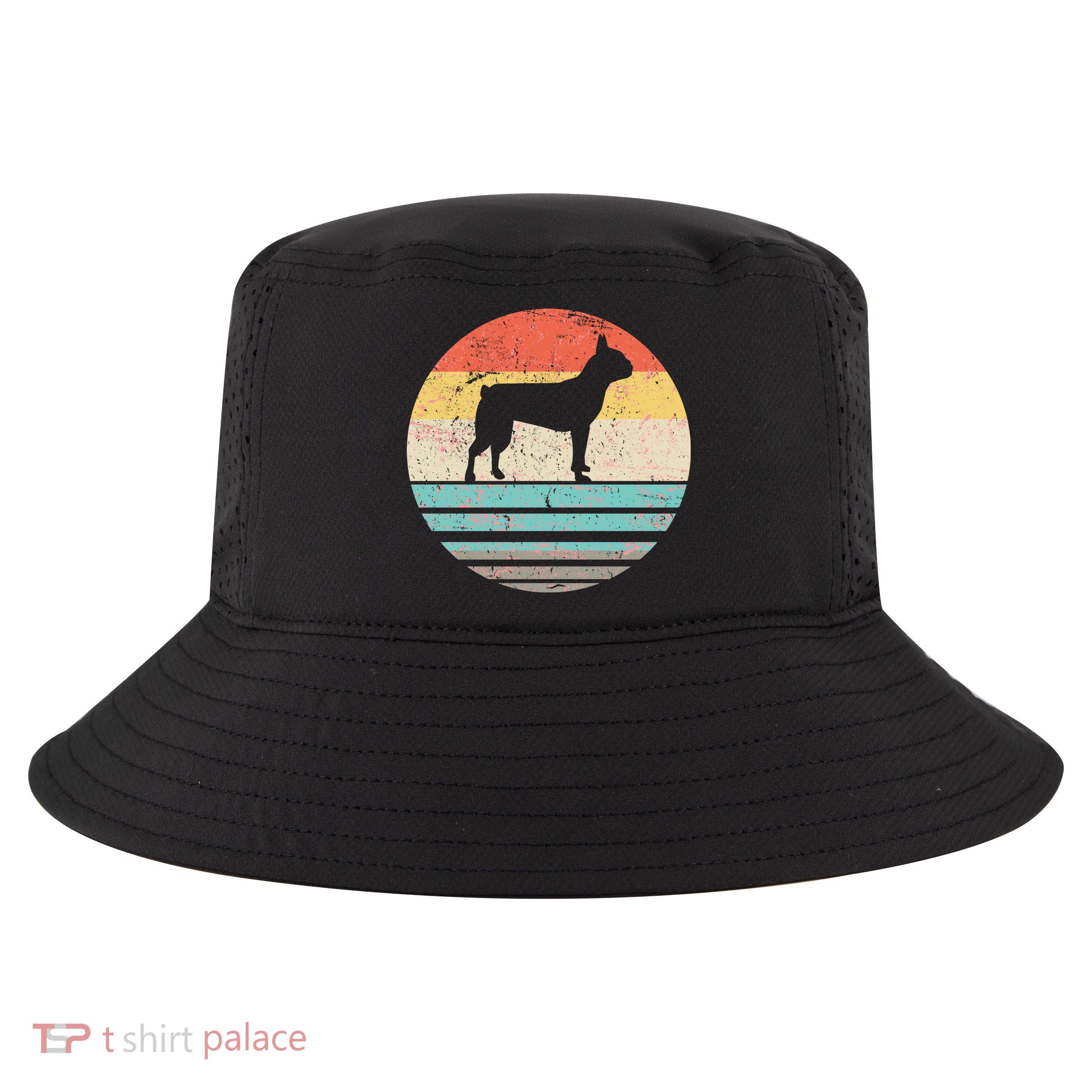 Boston Terrier Retro Sun Cool Comfort Performance Bucket Hat