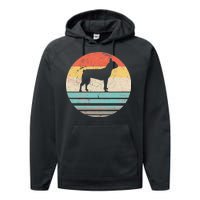 Boston Terrier Retro Sun Performance Fleece Hoodie