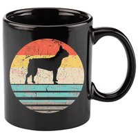 Boston Terrier Retro Sun 11oz C Handle Ceramic Mug