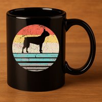 Boston Terrier Retro Sun 11oz C Handle Ceramic Mug