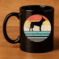 Boston Terrier Retro Sun 11oz C Handle Ceramic Mug