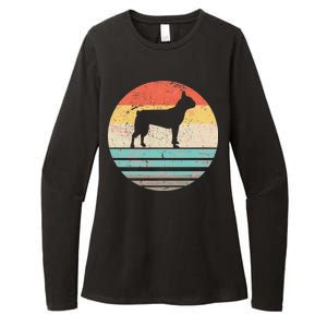 Boston Terrier Retro Sun Womens CVC Long Sleeve Shirt