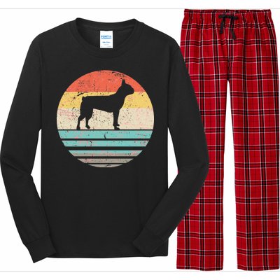 Boston Terrier Retro Sun Long Sleeve Pajama Set