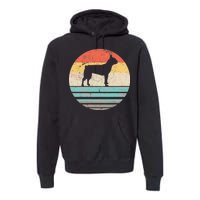 Boston Terrier Retro Sun Premium Hoodie