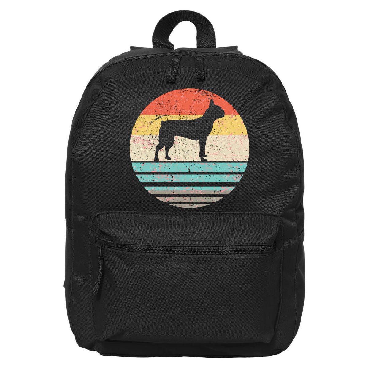 Boston Terrier Retro Sun 16 in Basic Backpack