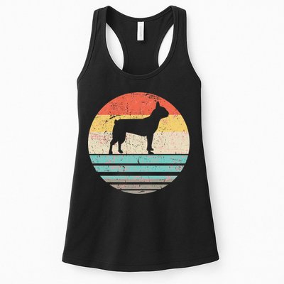 Boston Terrier Retro Sun Womens Tank Top