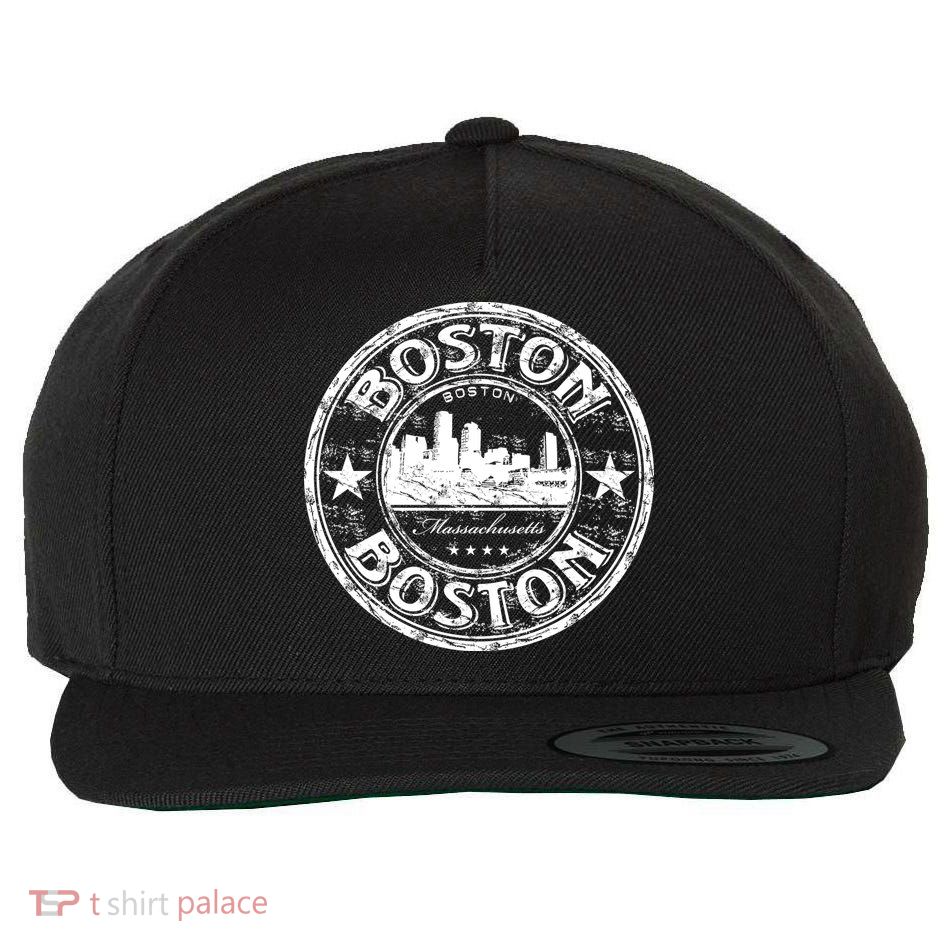 Boston Vintage Logo Wool Snapback Cap