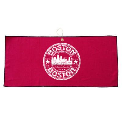 Boston Vintage Logo Large Microfiber Waffle Golf Towel