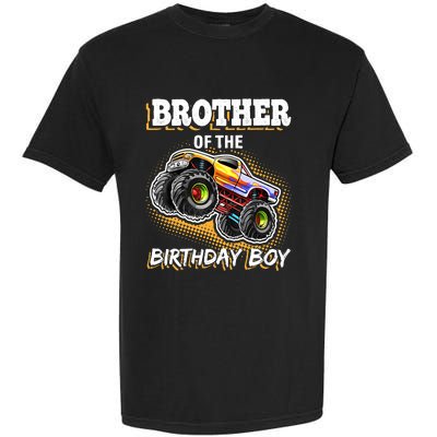 Brother of the Birthday Boy Monster Truck Birthday Gift Garment-Dyed Heavyweight T-Shirt