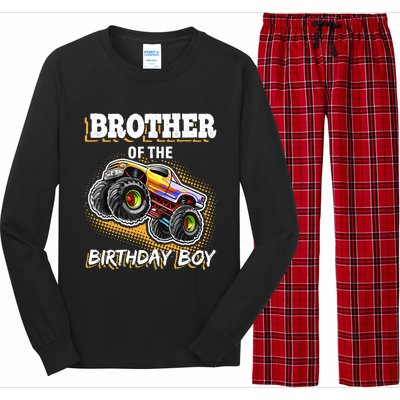 Brother of the Birthday Boy Monster Truck Birthday Gift Long Sleeve Pajama Set