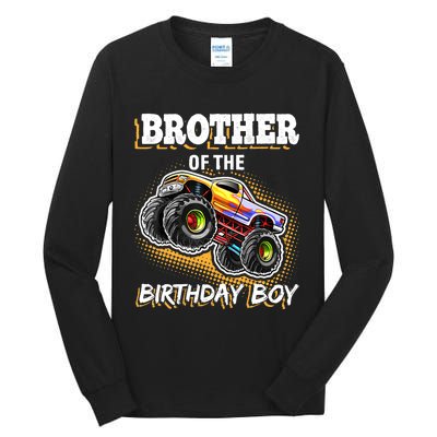 Brother of the Birthday Boy Monster Truck Birthday Gift Tall Long Sleeve T-Shirt