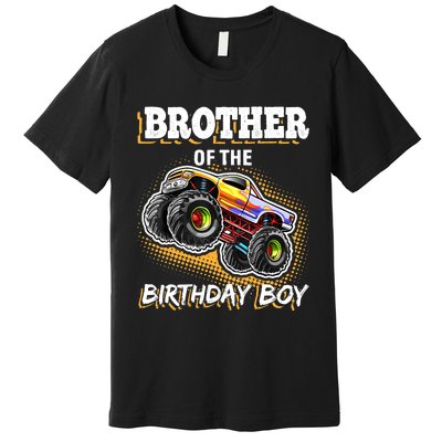 Brother of the Birthday Boy Monster Truck Birthday Gift Premium T-Shirt