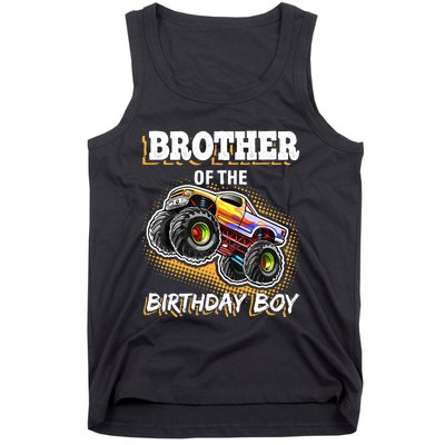 Brother of the Birthday Boy Monster Truck Birthday Gift Tank Top