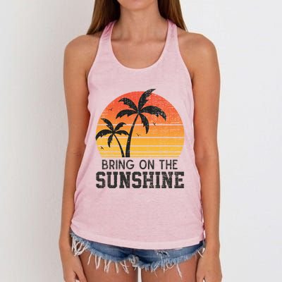 Bring On The Sunshine Summertime Summer Season Summer Vibes Gift Women's Knotted Racerback Tank