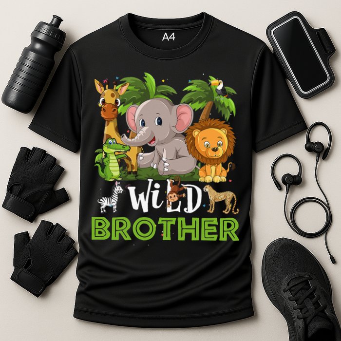 Brother of the Wild Zoo Birthday Safari Jungle Animal Funny Cooling Performance Crew T-Shirt