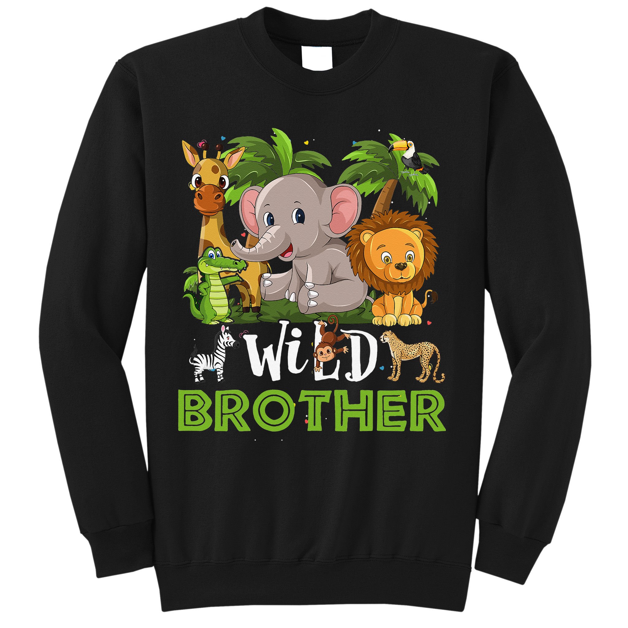 Brother of the Wild Zoo Birthday Safari Jungle Animal Funny Sweatshirt