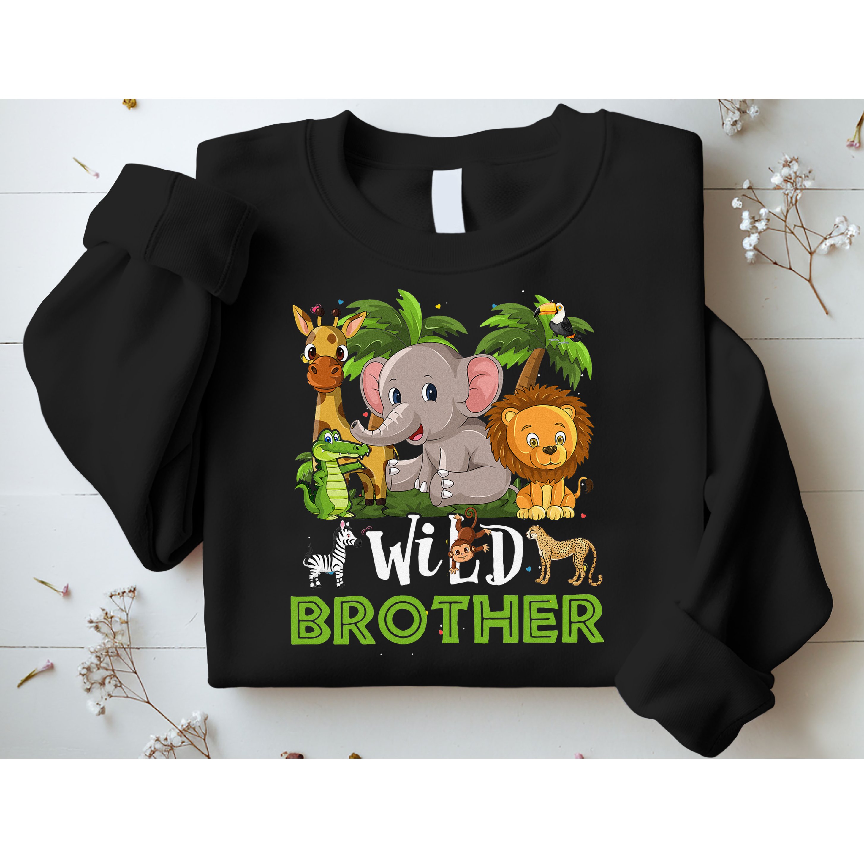 Brother of the Wild Zoo Birthday Safari Jungle Animal Funny Sweatshirt