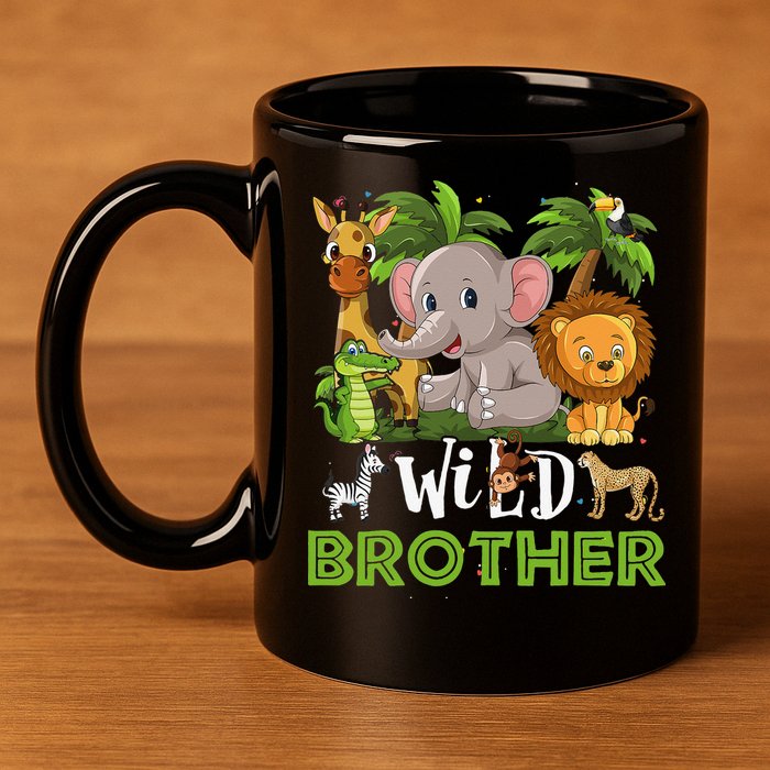 Brother of the Wild Zoo Birthday Safari Jungle Animal Funny 11oz C Handle Ceramic Mug