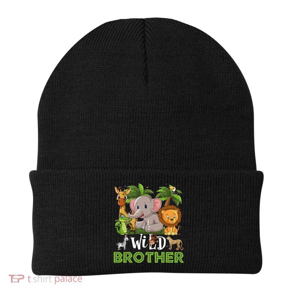 Brother of the Wild Zoo Birthday Safari Jungle Animal Funny Beanie