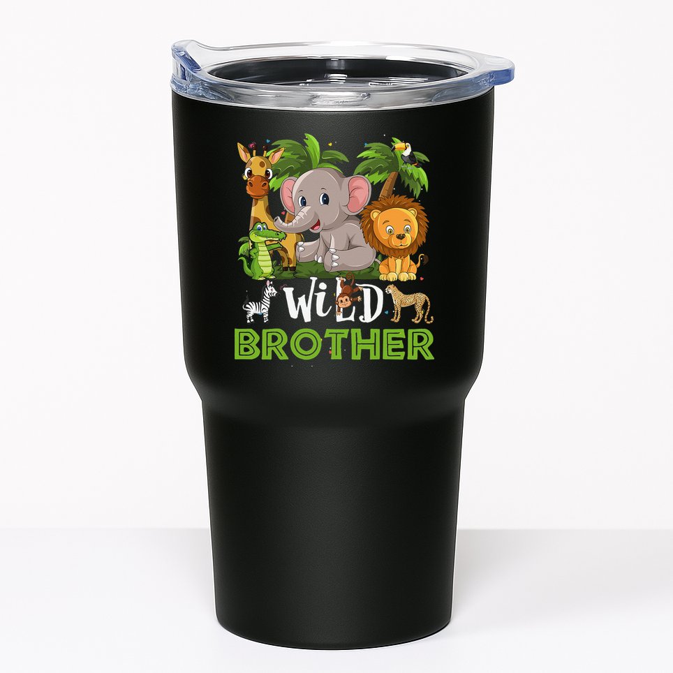 Brother of the Wild Zoo Birthday Safari Jungle Animal Funny Tumbler