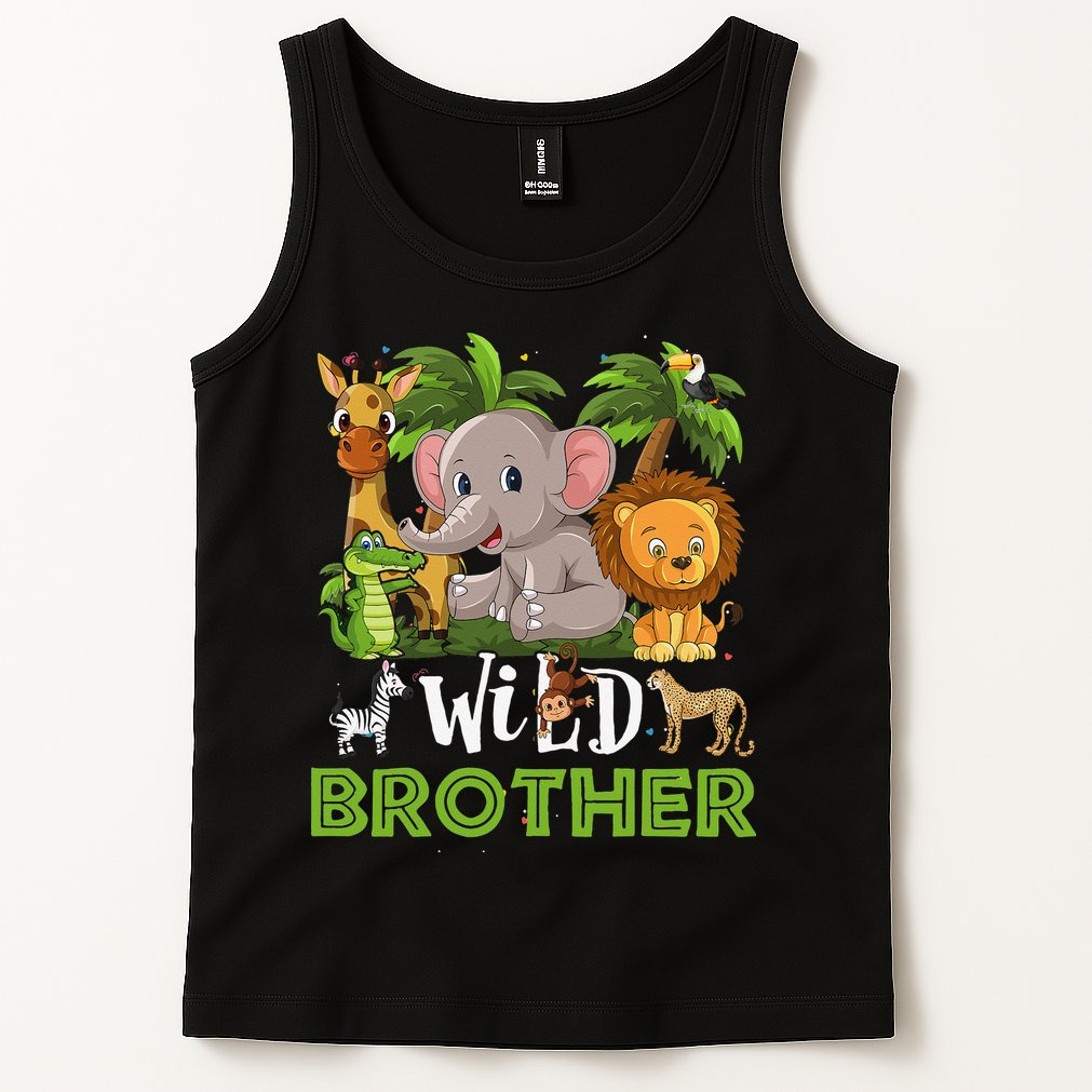 Brother of the Wild Zoo Birthday Safari Jungle Animal Funny Tank Top