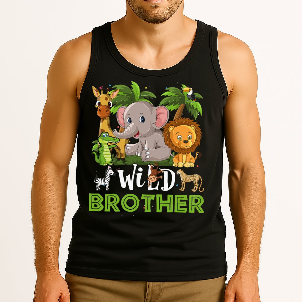 Brother of the Wild Zoo Birthday Safari Jungle Animal Funny Tank Top