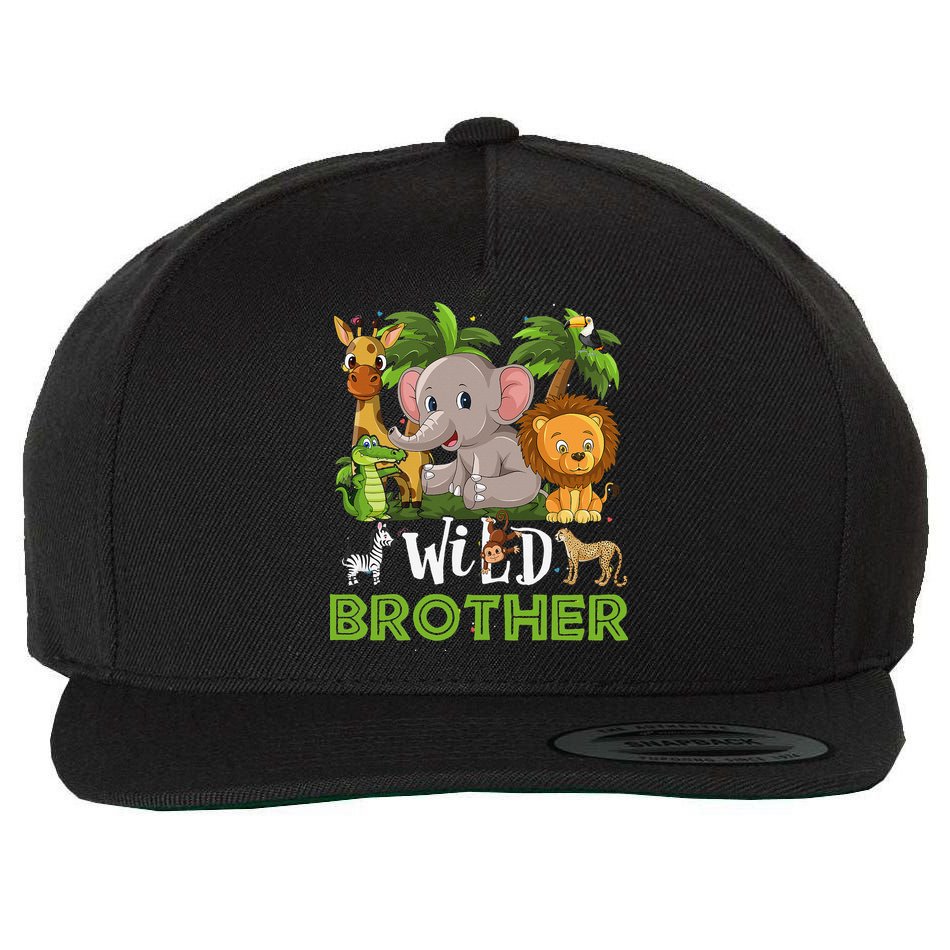 Brother of the Wild Zoo Birthday Safari Jungle Animal Funny Wool Snapback Cap